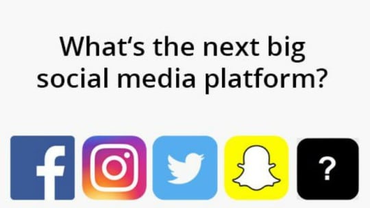 social media, platform, next, facebook instagram, twitter, snapchat, question mark