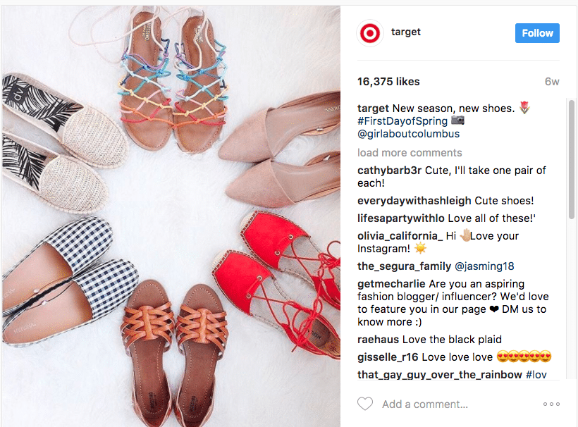 Target instagram user-generated content