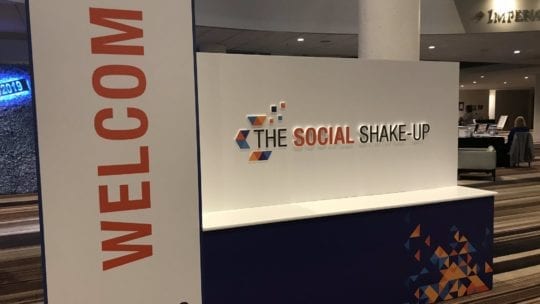 signage for The Social Shake-Up
