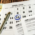April 15 circled on calendar