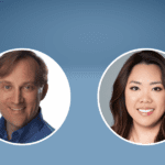Ben Finzel and Laura Nguyen faces in 2 circles for a PRNEWS Live graphic