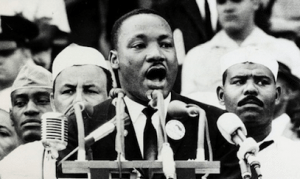 Martin Luther King, Jr. delivers his famous "I Have a Dream" speech.