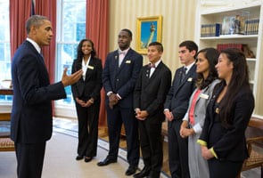 President Barack Obama meets with Boys & Girls Clubs of America 2013 Youth of the Year finalists in the Oval Office, Sept. 18, 2013. (Official White House Photo by Pete Souza)