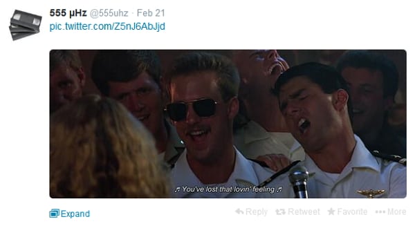 Shot Down: An image from the Twitter account, @555uhz, that was suspended after Paramount Pictures got wind of it. 