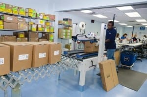 Nipro Diagnostics’ manufacturing line packages the donation of goods and distributes them throughout the world. 