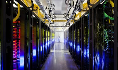 A Google network room at a data center in Council Bluffs (Associated Press)