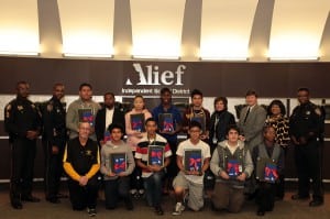 Students from the Alief School District receive their Kindle Fire tablets from CITGO and the Harris County Sheriff’s Office, part of the “Kindling Young Minds” campaign.  