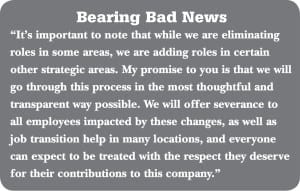 A DELICATE TASK: The text above is an excerpt from a memo Microsoft CEO Satya Nadella distributed in July, announcing a plan to eliminate 18,000 jobs at the company throughout the course of a year.