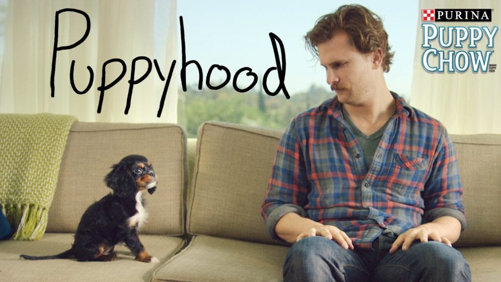 A screenshot from the original Nestlé Purina Puppyhood video  