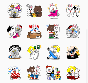 LINE, cony, brown, james, moon, stickers