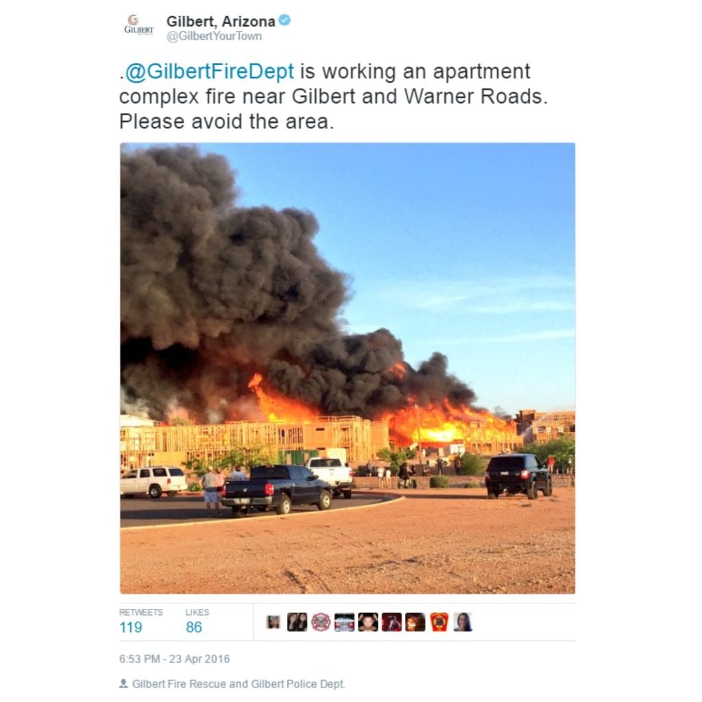 Gilbert Fire Tweet 1