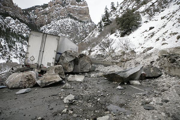 Road Closure: The aftermath of the Feb. 15, 2016 rock fall. Source: Colorado Department of Transportation 