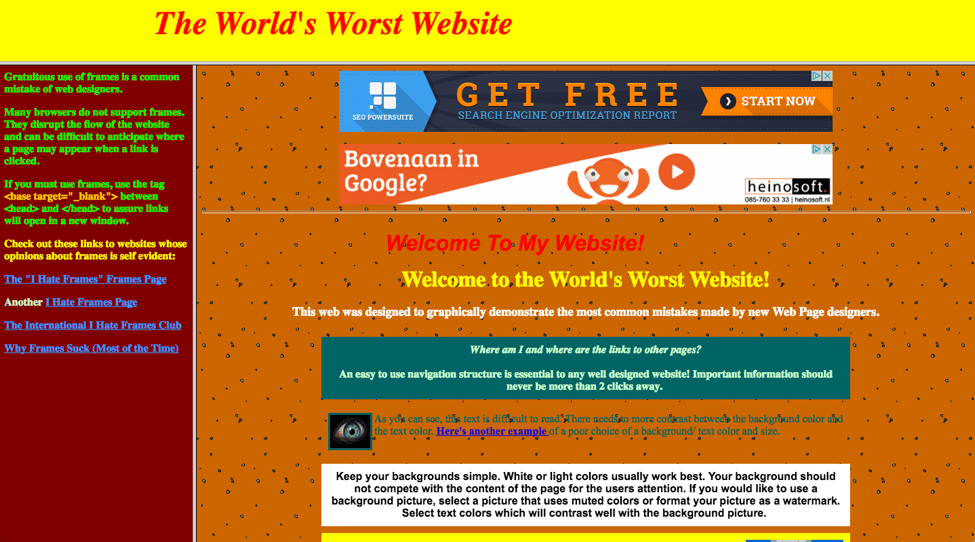 the world's worst website