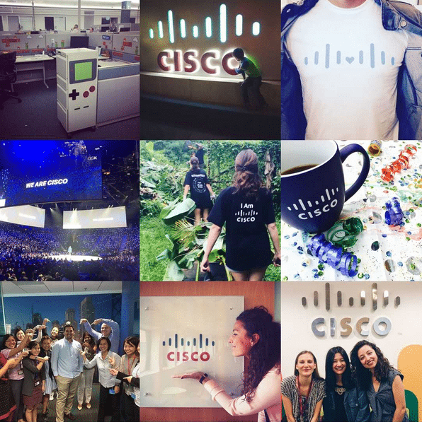 They Are Cisco: The best 9 #WeAreCisco Instagram posts of 2016 give the technology company a more human face than one normally finds from a B2B. Most important, though, is that these photos originally were posted on employee accounts. Source: Cisco 