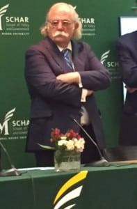 Former presidential attorney Ty Cobb prior to a panel about communicators, ethics and public trust at George Mason University, Arlington, VA.