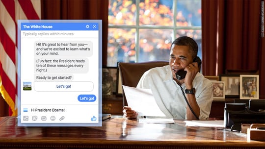 obama, potus, facebook, messenger