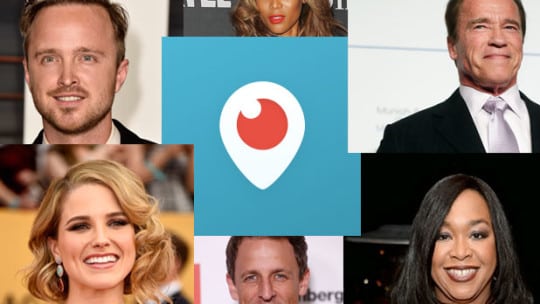 periscope, celebrity, arnold schwarzenegger, seth meyers, aaron paul