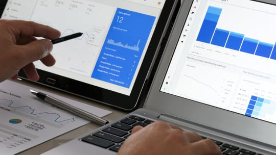 google analytics, comparing two screens with analytics reports