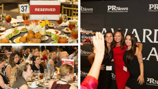 tables, attendees, winners at PR News' agency elite awards