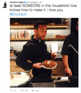Outback Steakhouse Teaches Chrissy Teigen and John Legend How to Make a Bloomin’ Onion
