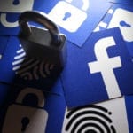 facebook logo, locks, thumbprints