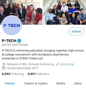 P-TECH Social Campaign: STEM Education’s Twitter Takeover
