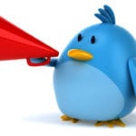 twitter bird with megaphone