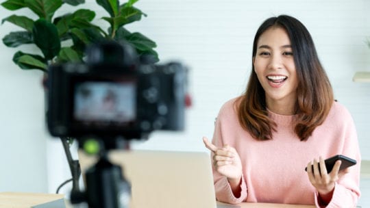 girl being recorded