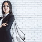 businesswoman wearing a cape