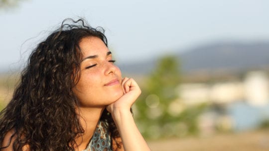 girl thinking in the breeze