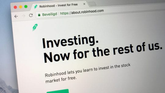 robinhood landing page