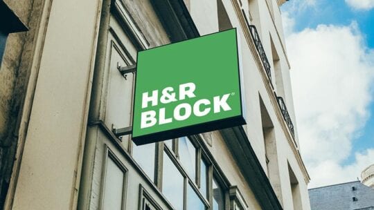 H&R Block sign outside a location