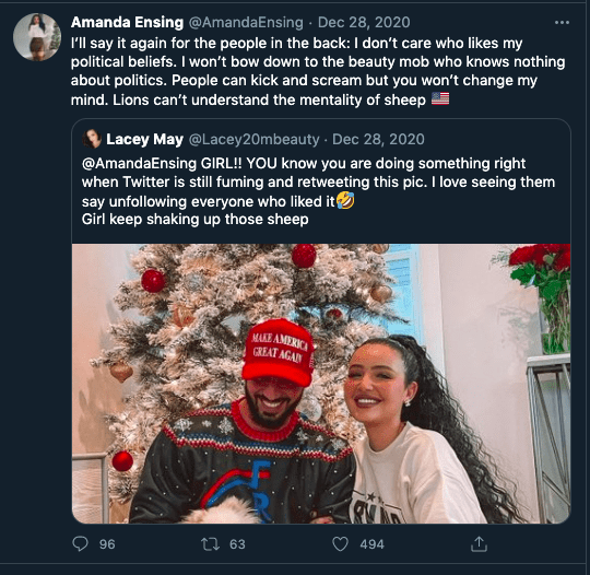 amanda ensing twitter MAGA post