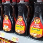 row of Aunt Jemima syrup