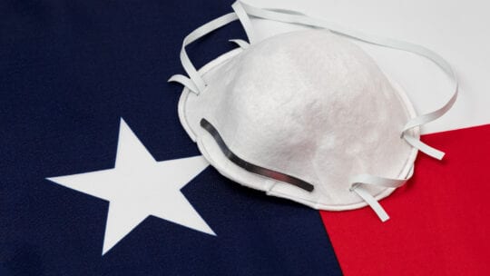 texas flag and mask