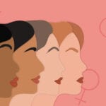 illustration of women's faces in different shades