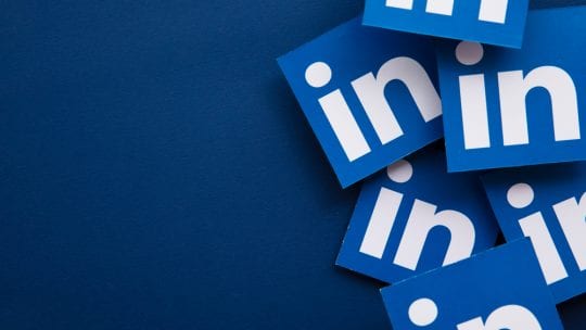 LinkedIn logos piled on top of one another