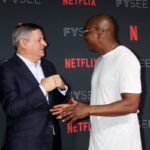 ted sarandos and dave chappelle meet and greet on the red carpet