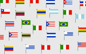 flags from many Hispanic countries