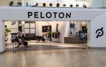 Empty Peloton mall storefront