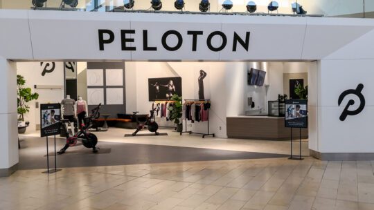 Empty Peloton mall storefront