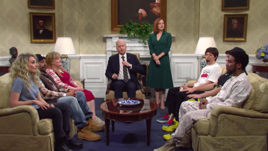 SNL case spoofs influencers meeting with president Joe Biden, Jen Psaki