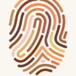 Fingerprint illustration of many different skin tones