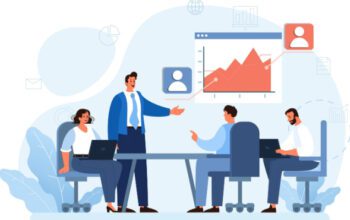 Expertise and corporate consultancy. Idea of strategy management and troubleshooting. Flat vector illustration