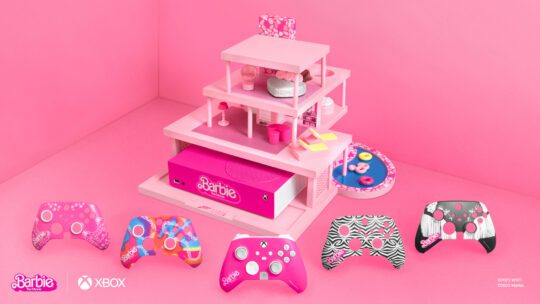 Xbox made a custom Barbie-pink console and dream house holder in honor of the upcoming Barbie movie.