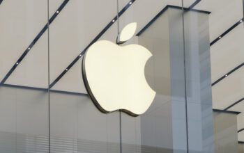 apple logo on a building
