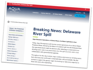 Aqua – Delaware River Chemical Spill Crisis Response Plan