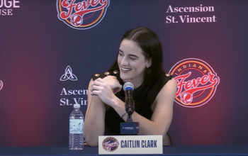 Caitlin Clark at her first Indiana Fever press conference gets an awkward question from a creepy reporter.
