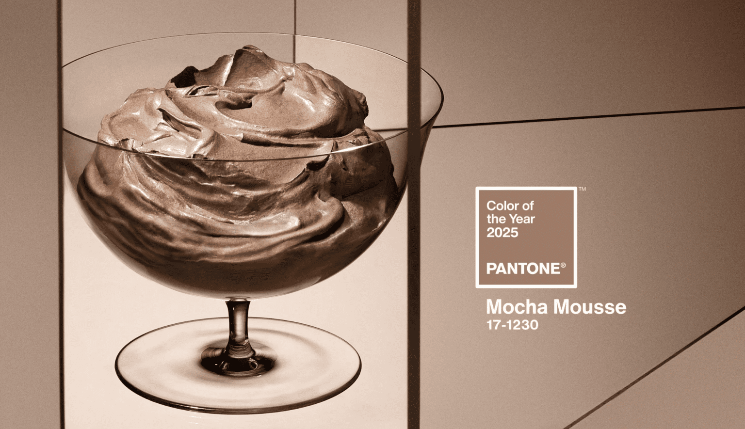 Pantone color of the year is a rich, warm brown called Mocha Mousse