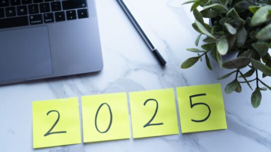 New year 2025 concept in the office. New year's resolutions for work.